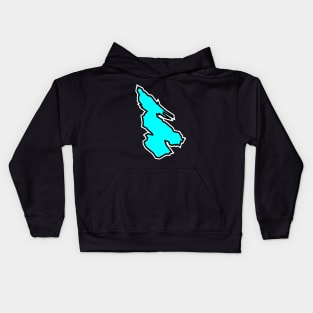 Salt Spring Island in a Simple Turquoise Silhouette - Light Blue British Columbia - Salt Spring Island Kids Hoodie